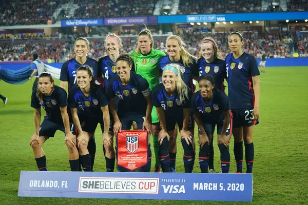 Usa Anglie Zápas Během 2020 Shebelieves Cup Stadionu Exploria Orlando — Stock fotografie