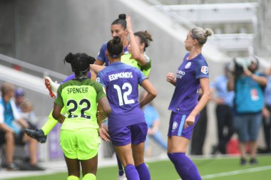 Orlando Pride 21 Temmuz 2018 'de Orlando Florida' daki Exploria Stadyumu 'nda Seattle Reign FC' ye ev sahipliği yapmaktadır. Fotoğraf: Marty Jean-Louis