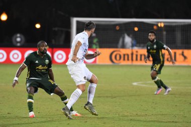 Los Angeles Galaksisi, 14 Temmuz 2020 'de Orlando Florida ABD' deki ESPN Vahşi Spor Dünyası 'nda düzenlenen MLS Sırt Turnuvası sırasında Portland Timbers ile karşı karşıya geldi.