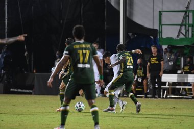 Los Angeles Galaksisi, 14 Temmuz 2020 'de Orlando Florida ABD' deki ESPN Vahşi Spor Dünyası 'nda düzenlenen MLS Sırt Turnuvası sırasında Portland Timbers ile karşı karşıya geldi..