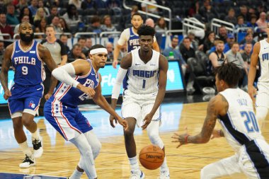 Orlando Magic, Philadelphia 76ers 'ı 13 Kasım 2019 Çarşamba günü Amway Center' da ağırlamaktadır. Fotoğraf: Marty Jean-Louis