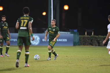Los Angeles Galaksisi, 14 Temmuz 2020 'de Orlando Florida ABD' deki ESPN Vahşi Spor Dünyası 'nda düzenlenen MLS Sırt Turnuvası sırasında Portland Timbers ile karşı karşıya geldi.
