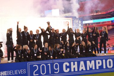 SheBelieves Kupası, 5 Mart 2019 tarihinde Tampa Florida Raymond James Stadyumu 'nda İngiltere' yi şampiyon ilan etmiştir. Fotoğraf: Marty Jean-Louis
