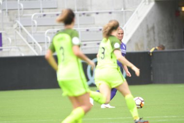 Orlando Pride 21 Temmuz 2018 'de Orlando Florida' daki Exploria Stadyumu 'nda Seattle Reign FC' ye ev sahipliği yapmaktadır. Fotoğraf: Marty Jean-Louis