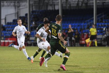 Los Angeles Galaksisi, 14 Temmuz 2020 'de Orlando Florida ABD' deki ESPN Vahşi Spor Dünyası 'nda düzenlenen MLS Sırt Turnuvası sırasında Portland Timbers ile karşı karşıya geldi..
