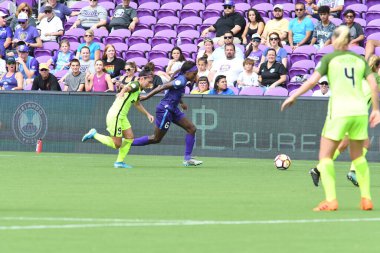 Orlando Pride 21 Temmuz 2018 'de Orlando Florida' daki Exploria Stadyumu 'nda Seattle Reign FC' ye ev sahipliği yapmaktadır. Fotoğraf: Marty Jean-Louis