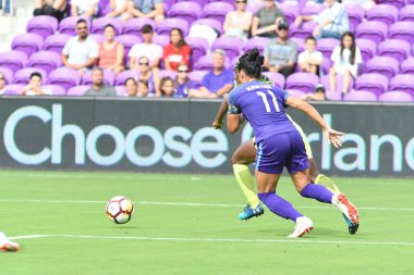 Orlando Pride 21 Temmuz 2018 'de Orlando Florida' daki Exploria Stadyumu 'nda Seattle Reign FC' ye ev sahipliği yapmaktadır. Fotoğraf: Marty Jean-Louis