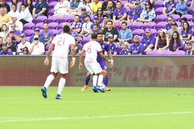 Orlando City, 31 Mart 2018 tarihinde Orlando Florida 'daki Exploria Stadyumu' nda New York Red Bulls 'a ev sahipliği yapmaktadır. Fotoğraf: Marty Jean-Louis