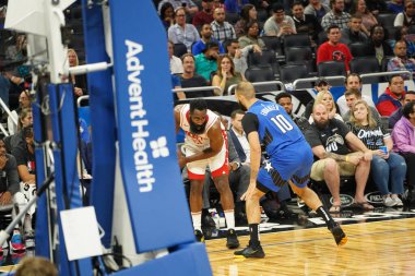 Orlando Magic, 13 Aralık 2019 Cuma günü Orlando, Florida 'daki Amway Center' da Houston Rockets 'a ev sahipliği yapıyor.