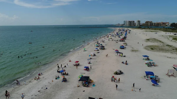 Vacker Antenn Utsikt Över Kusten Med Stad Stranden — Stockfoto