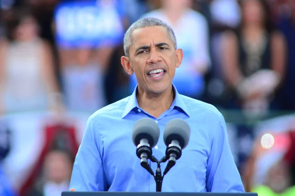 Presidente Barack Obama Habla Mitin Campaña Estadio Heritage Park Osceola — Foto de Stock