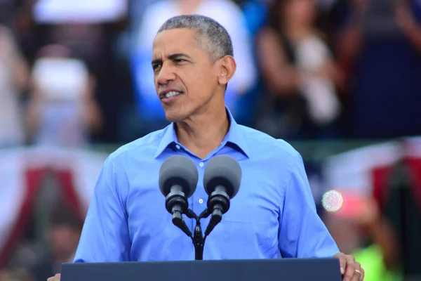 Président Barack Obama Prend Parole Lors Rassemblement Campagne Stade Osceola — Photo