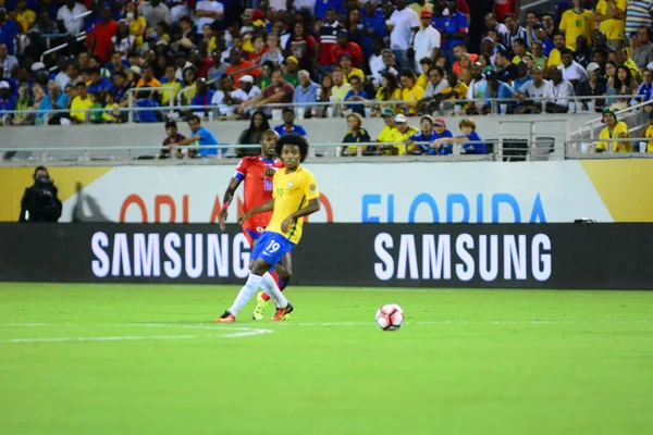 Brazylia Twarzą Haiti Podczas Copa America Centenario Orlando Florida Camping — Zdjęcie stockowe