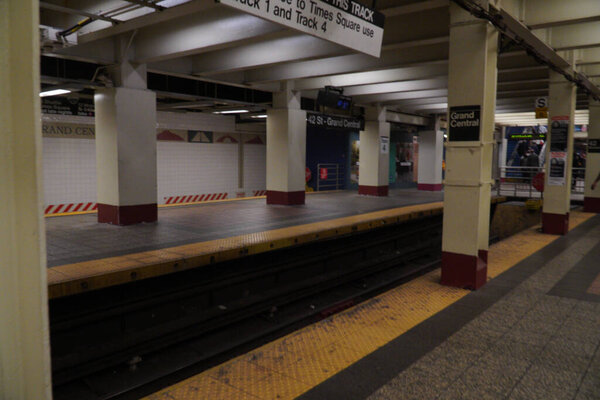 View of New York subway in busy time 