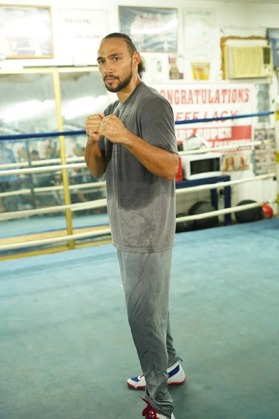 Boxer Keith One Time Thurman Podczas Konferencji Prasowej Siłowni Przed — Zdjęcie stockowe