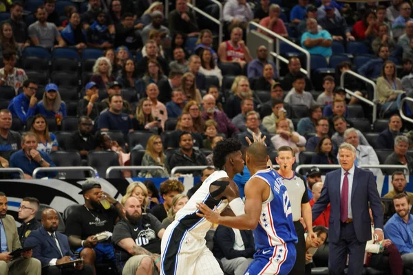 Orlando Magic Φιλοξενεί Τους Philadelphia 76Ers Στο Amway Center Την — Φωτογραφία Αρχείου