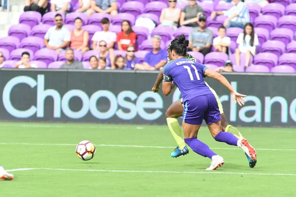 Orlando Pride 21 Temmuz 2018 'de Orlando Florida' daki Exploria Stadyumu 'nda Seattle Reign FC' ye ev sahipliği yapmaktadır. Fotoğraf: Marty Jean-Louis
