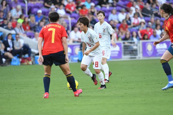 Spain Japan Match 2020 Shebelieves Cup Exploria Stadium Orlando Florida — Stock Photo, Image