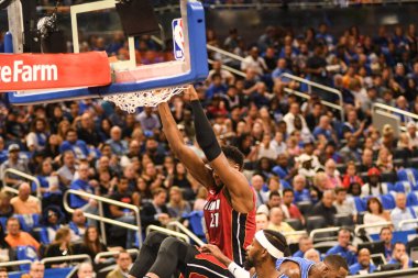 Orlando Magic 17 Ekim 2018 'de Orlando Florida' daki Amway Center 'da Miami Heat' i sunar..  