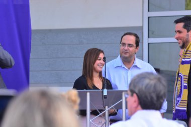 24 Şubat 2017 'de Orlando Florida' daki New Orlando City Stadyumu için kurdele kesme töreni. 