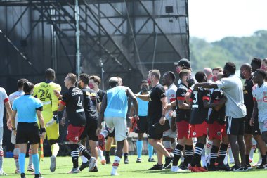 Toronto FC, 13 Temmuz 2020 tarihinde Orlando Florida 'daki ESPN Wild World of Sports' ta düzenlenen MLS Back Tournament sırasında D.C. United ile karşılaştı. Fotoğraf: Marty Jean-Louis