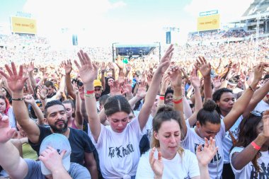 23 Şubat 2019 'da Orlando Florida' daki Dünya Kampı Stadyumunda Hristiyan Uyanışı.  