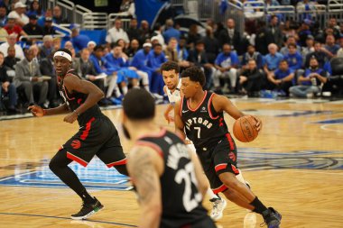 Orlando Magic 21 Nisan 2019 tarihinde Orlando Florida 'daki Amway Arena' da düzenlenen NBA Playoff 1 'de Toronto Rapçileri' ne ev sahipliği yapıyor..