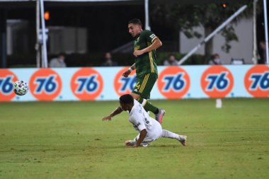 Los Angeles Galaksisi, 14 Temmuz 2020 'de Orlando Florida ABD' deki ESPN Vahşi Spor Dünyası 'nda düzenlenen MLS Sırt Turnuvası sırasında Portland Timbers ile karşı karşıya geldi.