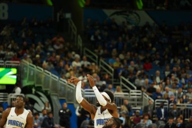 Orlando Magic, Philadelphia 76ers 'ı 13 Kasım 2019 Çarşamba günü Amway Center' da ağırlamaktadır. Fotoğraf: Marty Jean-Louis