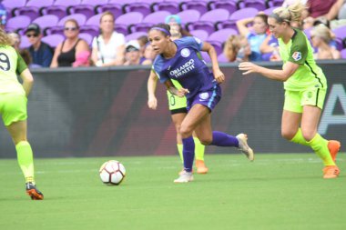 Orlando Pride 21 Temmuz 2018 'de Orlando Florida' daki Exploria Stadyumu 'nda Seattle Reign FC' ye ev sahipliği yapmaktadır. Fotoğraf: Marty Jean-Louis