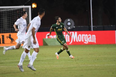 Los Angeles Galaksisi, 14 Temmuz 2020 'de Orlando Florida ABD' deki ESPN Vahşi Spor Dünyası 'nda düzenlenen MLS Sırt Turnuvası sırasında Portland Timbers ile karşı karşıya geldi.