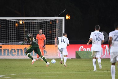 Los Angeles Galaksisi, 14 Temmuz 2020 'de Orlando Florida ABD' deki ESPN Vahşi Spor Dünyası 'nda düzenlenen MLS Sırt Turnuvası sırasında Portland Timbers ile karşı karşıya geldi.