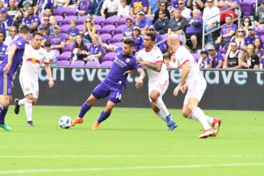 Orlando City, 31 Mart 2018 tarihinde Orlando Florida 'daki Exploria Stadyumu' nda New York Red Bulls 'a ev sahipliği yapmaktadır. Fotoğraf: Marty Jean-Louis