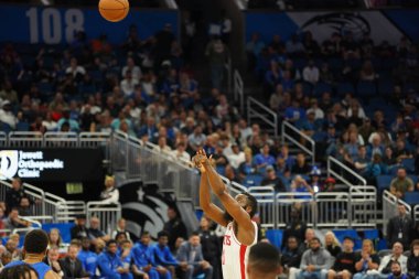 Orlando Magic, 13 Aralık 2019 Cuma günü Orlando, Florida 'daki Amway Center' da Houston Rockets 'a ev sahipliği yapıyor.