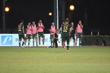 Los Angeles Galaksisi, 14 Temmuz 2020 'de Orlando Florida ABD' deki ESPN Vahşi Spor Dünyası 'nda düzenlenen MLS Sırt Turnuvası sırasında Portland Timbers ile karşı karşıya geldi.