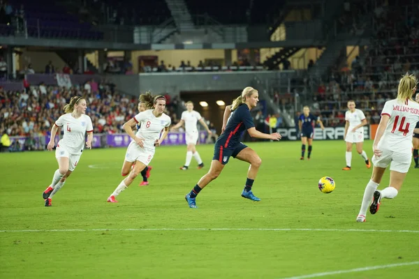 Usa Inglaterra Match Durante Copa Shebelieves 2020 Exploria Stadium Orlando — Foto de Stock