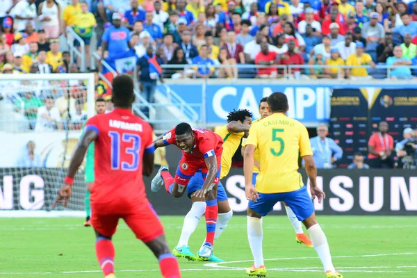 Brazília Szembesül Haitivel Copa America Centenario Alatt Orlando Floridában Camping — Stock Fotó