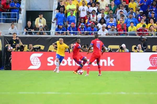 Brazilië Tegenover Haïti Tijdens Copa America Centenario Orlando Florida Camping — Stockfoto