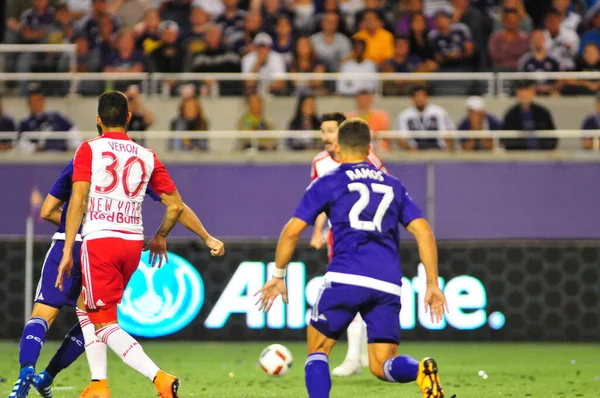 Orlando City Hospeda New York Red Bulls Camping World Stadium — Fotografia de Stock