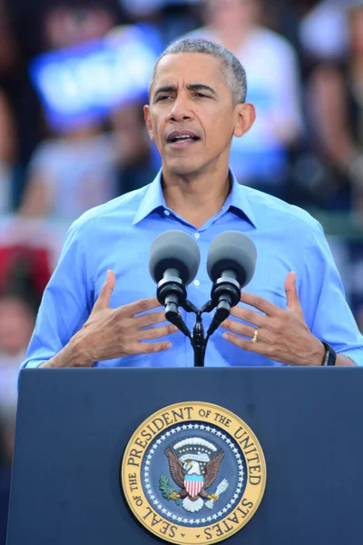 Presidente Barack Obama Habla Mitin Campaña Estadio Heritage Park Osceola — Foto de Stock