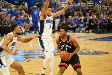 Orlando Magic 21 Nisan 2019 tarihinde Orlando Florida 'daki Amway Arena' da düzenlenen NBA Playoff 1 'de Toronto Rapçileri' ne ev sahipliği yapıyor..