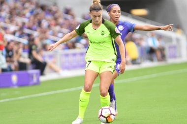 Orlando Pride 21 Temmuz 2018 'de Orlando Florida' daki Exploria Stadyumu 'nda Seattle Reign FC' ye ev sahipliği yapmaktadır. Fotoğraf: Marty Jean-Louis