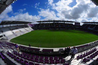 24 Şubat 2017 'de Orlando Florida' daki New Orlando City Stadyumu için kurdele kesme töreni