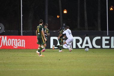 Los Angeles Galaksisi, 14 Temmuz 2020 'de Orlando Florida ABD' deki ESPN Vahşi Spor Dünyası 'nda düzenlenen MLS Sırt Turnuvası sırasında Portland Timbers ile karşı karşıya geldi.