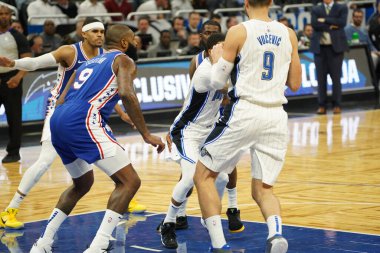 Orlando Magic, Philadelphia 76ers 'ı 13 Kasım 2019 Çarşamba günü Amway Center' da ağırlamaktadır. Fotoğraf: Marty Jean-Louis