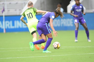 Orlando Pride 21 Temmuz 2018 'de Orlando Florida' daki Exploria Stadyumu 'nda Seattle Reign FC' ye ev sahipliği yapmaktadır. Fotoğraf: Marty Jean-Louis
