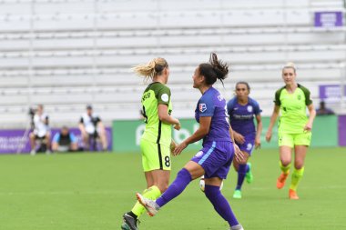 Orlando Pride 21 Temmuz 2018 'de Orlando Florida' daki Exploria Stadyumu 'nda Seattle Reign FC' ye ev sahipliği yapmaktadır. Fotoğraf: Marty Jean-Louis