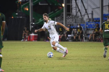 Los Angeles Galaksisi, 14 Temmuz 2020 'de Orlando Florida ABD' deki ESPN Vahşi Spor Dünyası 'nda düzenlenen MLS Sırt Turnuvası sırasında Portland Timbers ile karşı karşıya geldi.