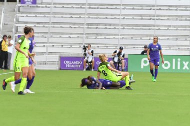 Orlando Pride 21 Temmuz 2018 'de Orlando Florida' daki Exploria Stadyumu 'nda Seattle Reign FC' ye ev sahipliği yapmaktadır. Fotoğraf: Marty Jean-Louis
