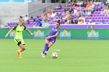 Orlando Pride 21 Temmuz 2018 'de Orlando Florida' daki Exploria Stadyumu 'nda Seattle Reign FC' ye ev sahipliği yapmaktadır. Fotoğraf: Marty Jean-Louis